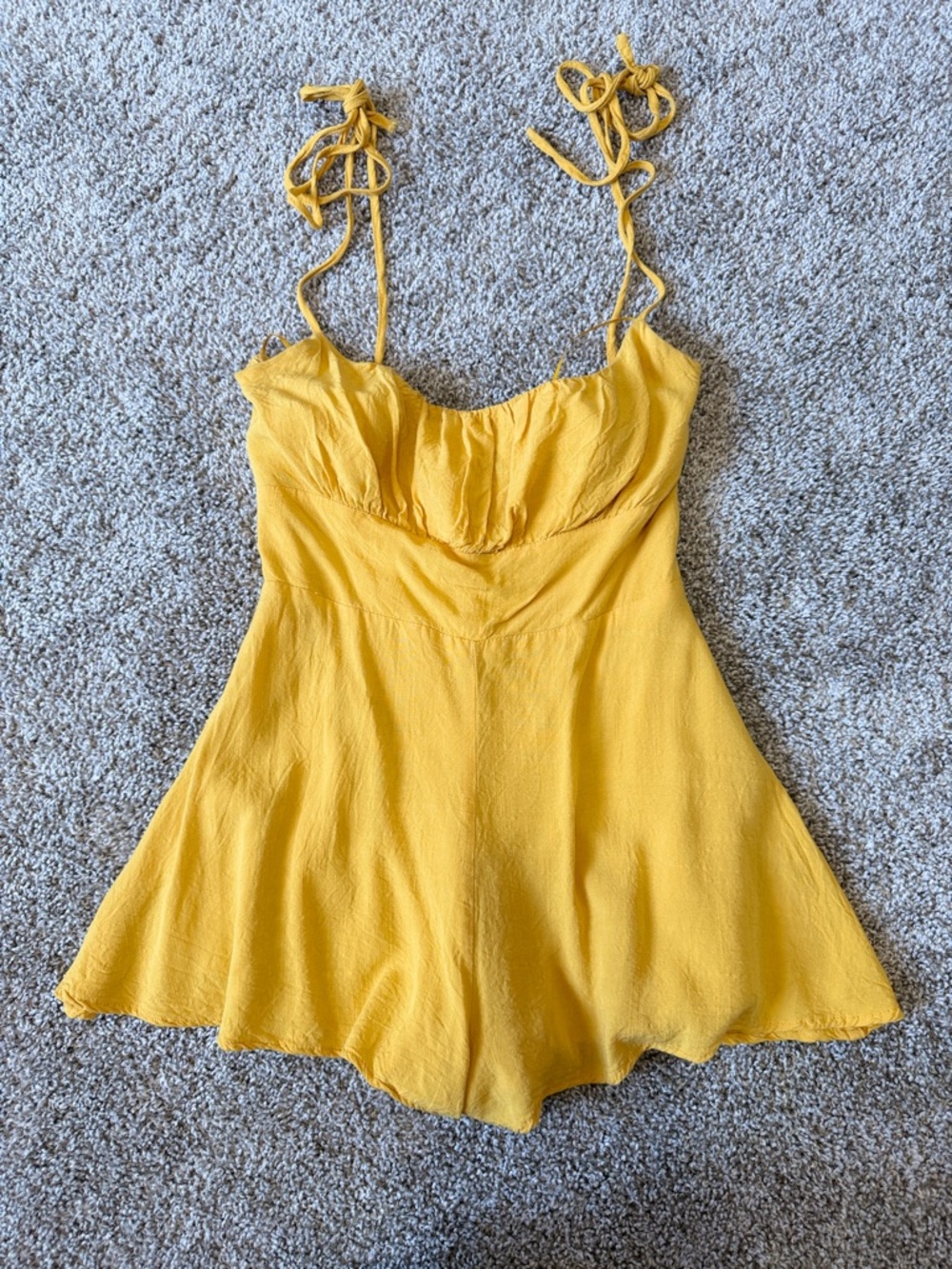 Women’s Yellow Tie-Strap romper